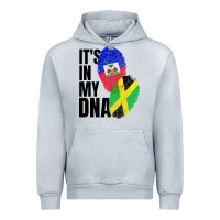 Heather Grey jamaican and haitian mix flag dna heritage Urban Hoodie - artisFamous