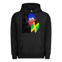 Pigment Black jamaican and haitian mix flag dna heritage Urban Hoodie - artisFamous