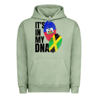 Pigment Oil Green jamaican and haitian mix flag dna heritage Urban Hoodie - artisFamous