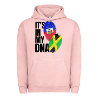 Pigment Salmon jamaican and haitian mix flag dna heritage Urban Hoodie - artisFamous