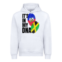 White jamaican and haitian mix flag dna heritage Urban Hoodie - artisFamous