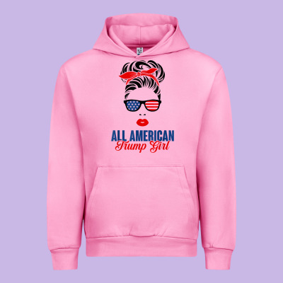 All American Trump Girl Urban Hoodie Designed By Artisfamous