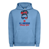 Pigment Pebble Blue all american trump girl Urban Hoodie - artisFamous