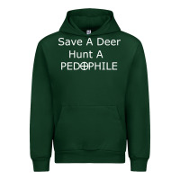 Forest Green save a deer   hunt a pedophil Urban Hoodie - artisFamous