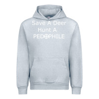 Heather Grey save a deer   hunt a pedophil Urban Hoodie - artisFamous