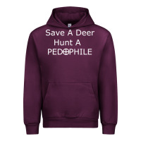 Mauve Wine save a deer   hunt a pedophil Urban Hoodie - artisFamous