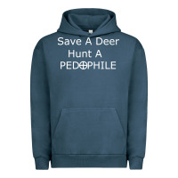 Pigment Midnight Navy save a deer   hunt a pedophil Urban Hoodie - artisFamous