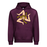 Mauve Wine sicilian triskelion Urban Hoodie - artisFamous