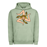 Pigment Oil Green sicilian triskelion Urban Hoodie - artisFamous