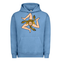 Pigment Pebble Blue sicilian triskelion Urban Hoodie - artisFamous