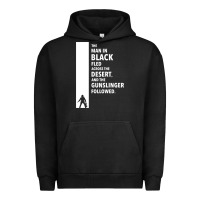 Pigment Black the man in black fled across the desert Urban Hoodie - artisFamous