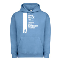 Pigment Pebble Blue the man in black fled across the desert Urban Hoodie - artisFamous