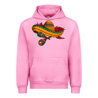 Fuchsia Pink maracas sombrero mexican Urban Hoodie - artisFamous
