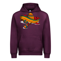 Mauve Wine maracas sombrero mexican Urban Hoodie - artisFamous