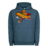 Pigment Midnight Navy maracas sombrero mexican Urban Hoodie - artisFamous
