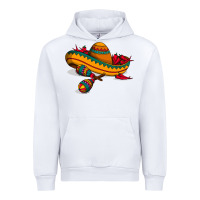 White maracas sombrero mexican Urban Hoodie - artisFamous