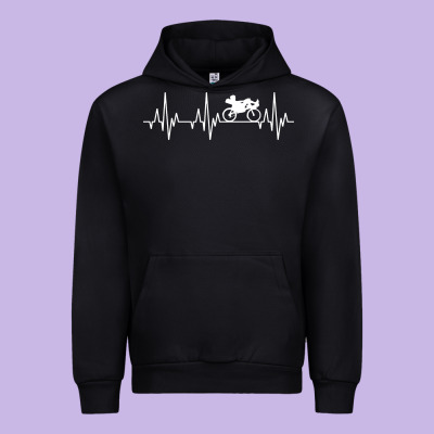 Heartbeat Recumbent Bicycle Bike Cyclist Biking Urban Hoodie Designed By Artisfamous