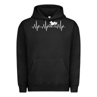 Pigment Black heartbeat recumbent bicycle bike cyclist biking Urban Hoodie - artisFamous