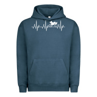 Pigment Midnight Navy heartbeat recumbent bicycle bike cyclist biking Urban Hoodie - artisFamous