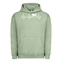 Pigment Oil Green heartbeat recumbent bicycle bike cyclist biking Urban Hoodie - artisFamous