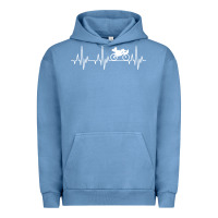 Pigment Pebble Blue heartbeat recumbent bicycle bike cyclist biking Urban Hoodie - artisFamous