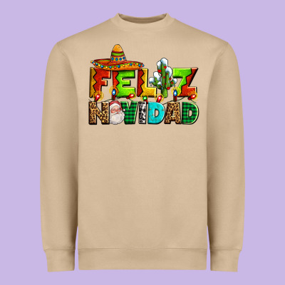 Feliz Navidad Sombrero Heavyweight Sweatshirt Designed By Adodesignshop