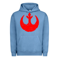 Pigment Pebble Blue distressed rebel alliance symbol Urban Hoodie - artisFamous