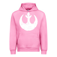 Fuchsia Pink distressed rebel alliance symbol Urban Hoodie - artisFamous