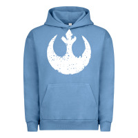 Pigment Pebble Blue distressed rebel alliance symbol Urban Hoodie - artisFamous