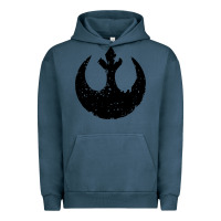 Pigment Midnight Navy distressed rebel alliance symbol Urban Hoodie - artisFamous