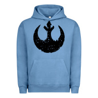 Pigment Pebble Blue distressed rebel alliance symbol Urban Hoodie - artisFamous