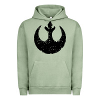 Pigment Oil Green distressed rebel alliance symbol Urban Hoodie - artisFamous