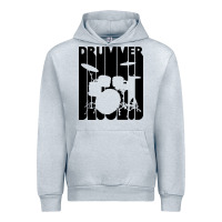 Heather Grey vintage retro drummer Urban Hoodie - artisFamous