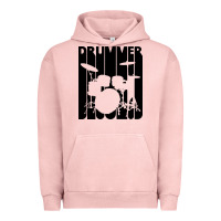 Pigment Salmon vintage retro drummer Urban Hoodie - artisFamous