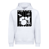 White vintage retro drummer Urban Hoodie - artisFamous