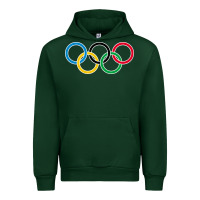 Forest Green Olympic Rings Urban Hoodie - artisFamous