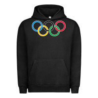 Pigment Black Olympic Rings Urban Hoodie - artisFamous