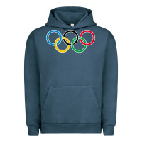 Pigment Midnight Navy Olympic Rings Urban Hoodie - artisFamous