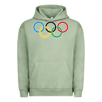 Pigment Oil Green Olympic Rings Urban Hoodie - artisFamous