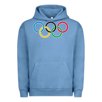 Pigment Pebble Blue Olympic Rings Urban Hoodie - artisFamous