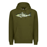 Army Green Striped Bass Premium Hoodie - LillyAllenDesigns