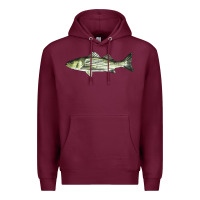 Burgundy Striped Bass Premium Hoodie - LillyAllenDesigns