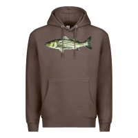Coffee Striped Bass Premium Hoodie - LillyAllenDesigns