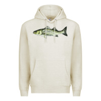 Oatmeal Heather Striped Bass Premium Hoodie - LillyAllenDesigns