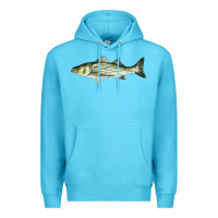 Ocean Blue Striped Bass Premium Hoodie - LillyAllenDesigns