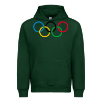 Forest Green Olympic Rings Urban Hoodie - artisFamous