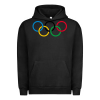 Pigment Black Olympic Rings Urban Hoodie - artisFamous