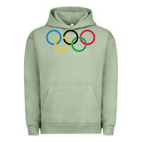 Pigment Oil Green Olympic Rings Urban Hoodie - artisFamous