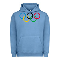 Pigment Pebble Blue Olympic Rings Urban Hoodie - artisFamous