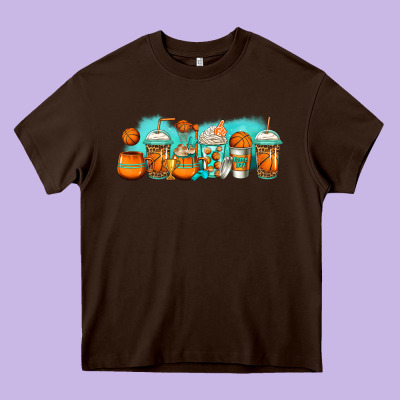 Basketball Coffee Cups Heavy Core Tee Designed By Jasminsmagicworld